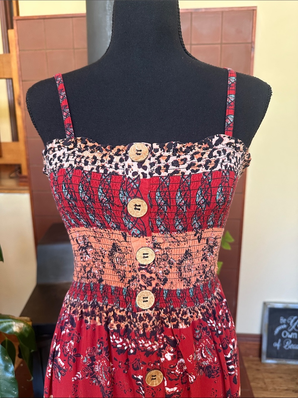 #258- BootBarn Angie bohemian patchwork maxi dress - Picture 3 of 11